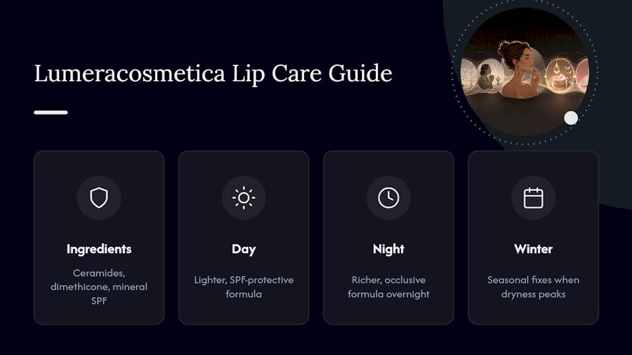Lumeracosmetica's Approach to Everyday and Seasonal Lip Care — overview diagram