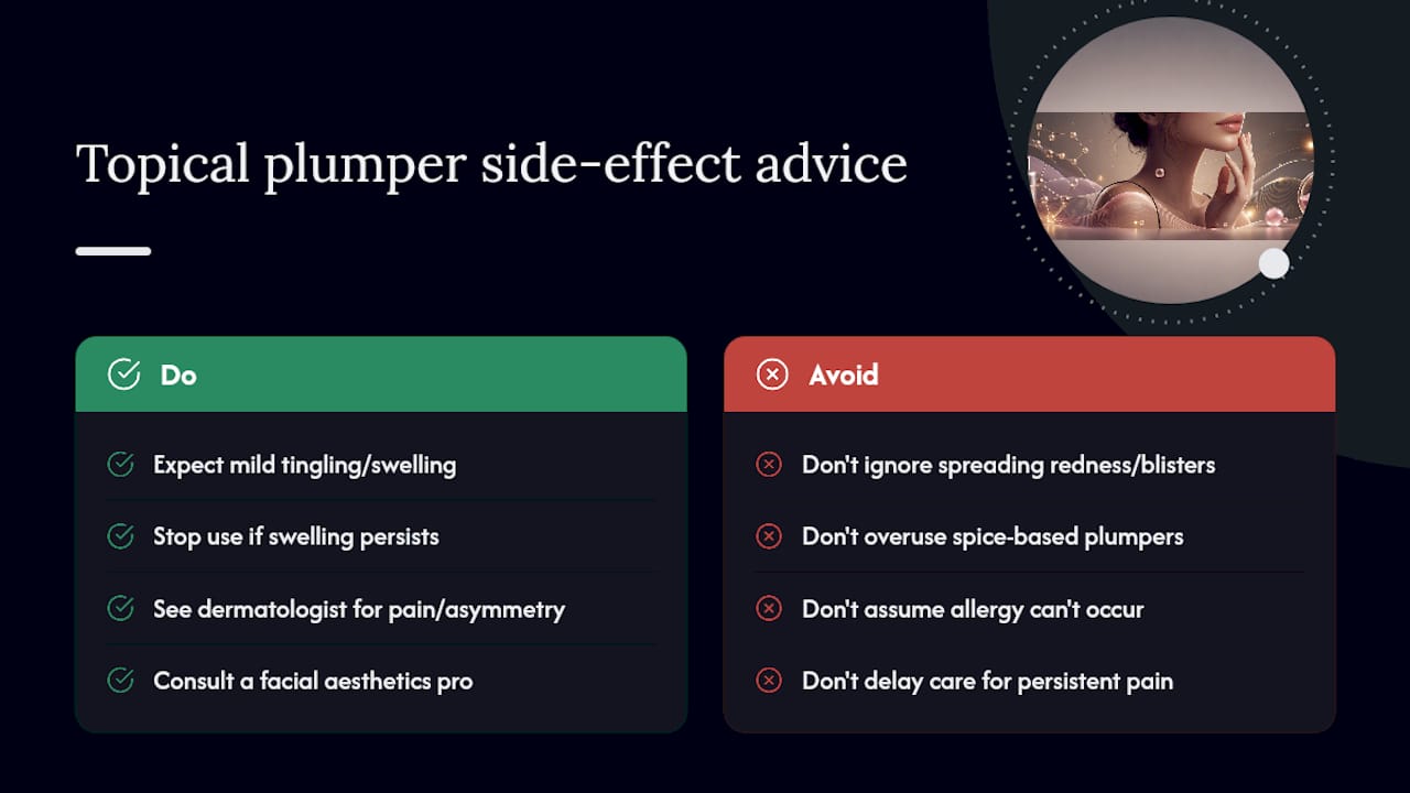 What Side Effects Can Topical Lip Plumpers Cause? — overview diagram