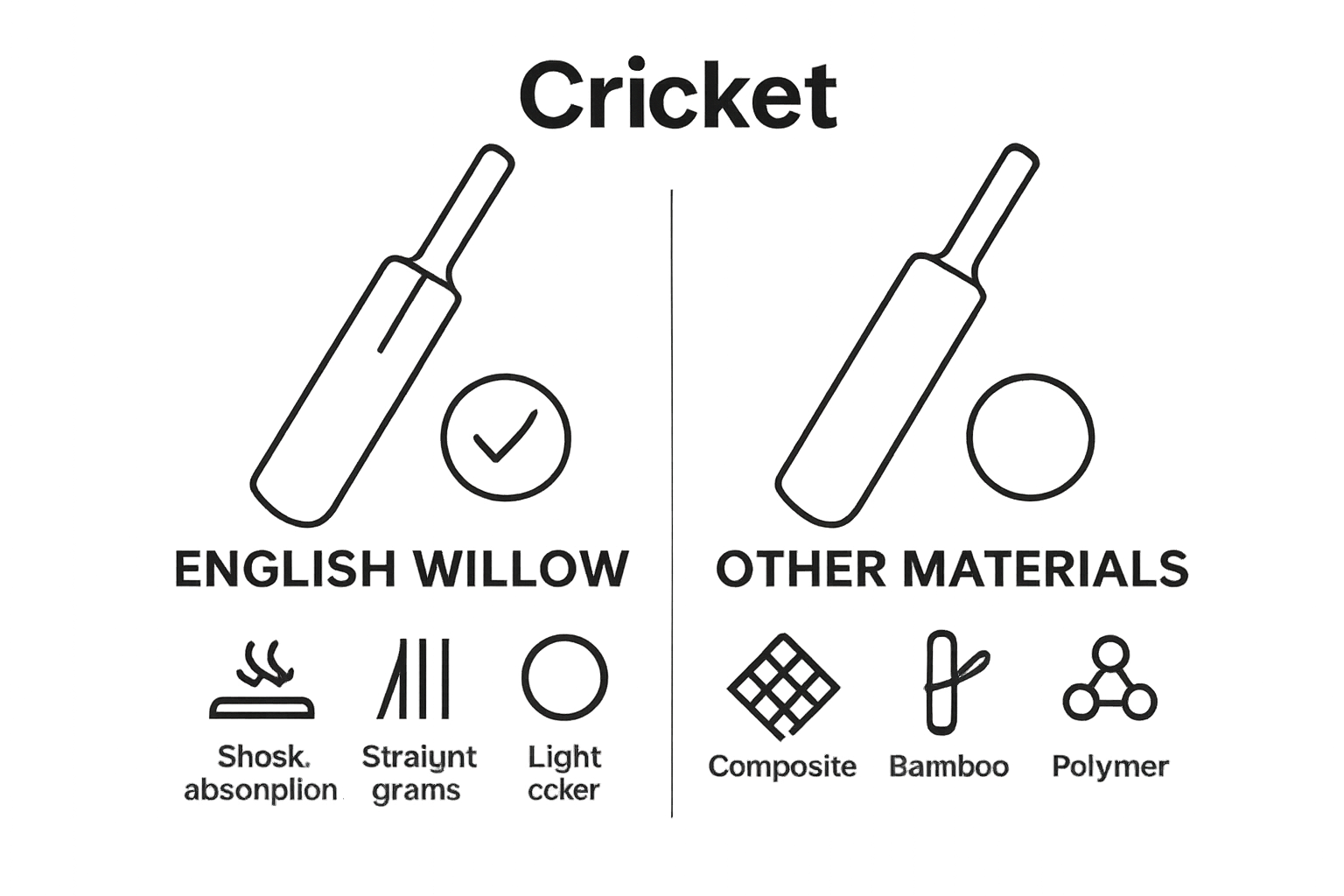 Comparison between English willow and alternate cricket bat materials