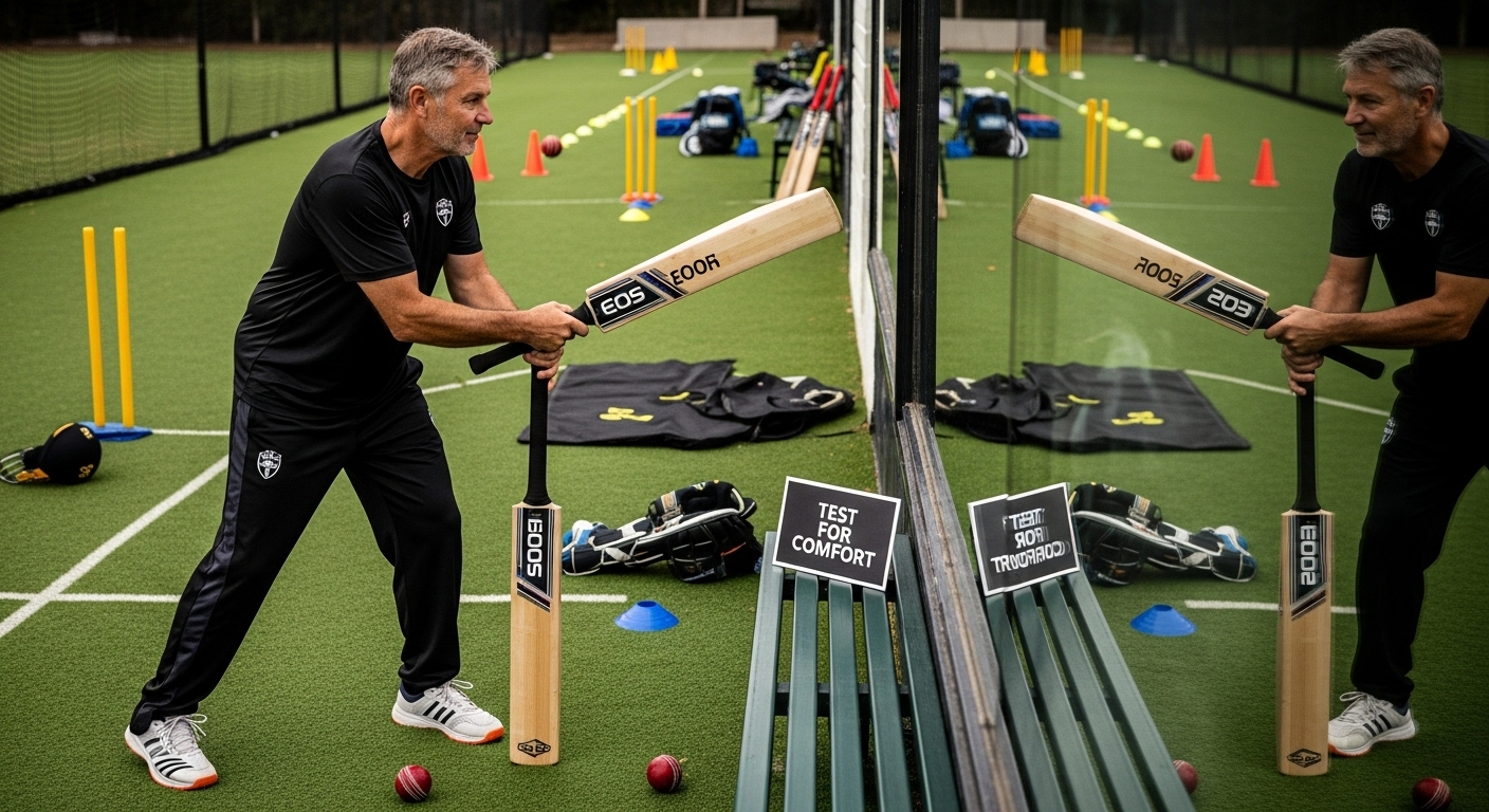testing cricket bat balance