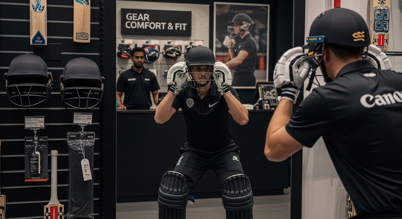 test cricket gear fit