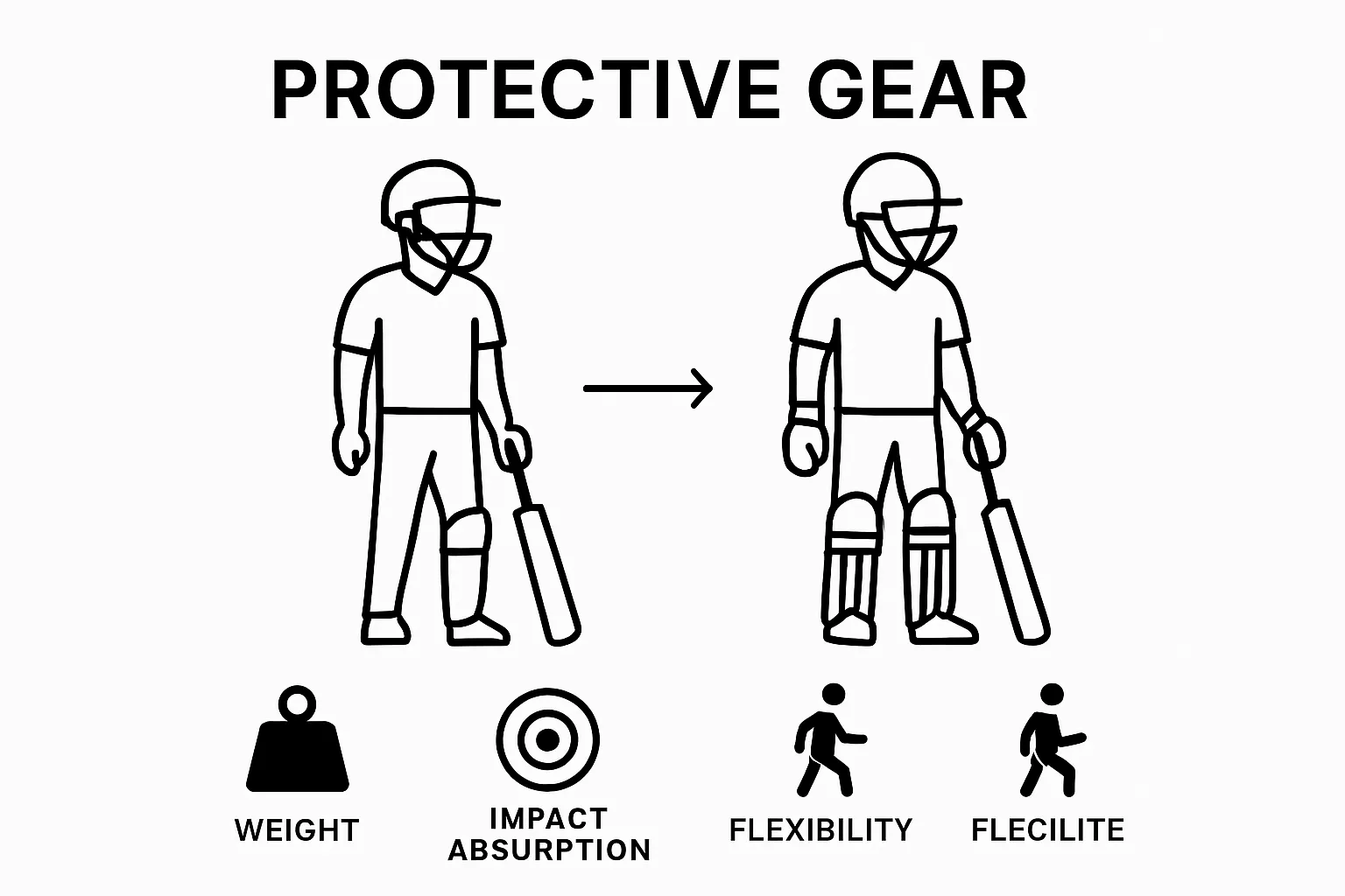 Comparison of old and modern cricket protective gear