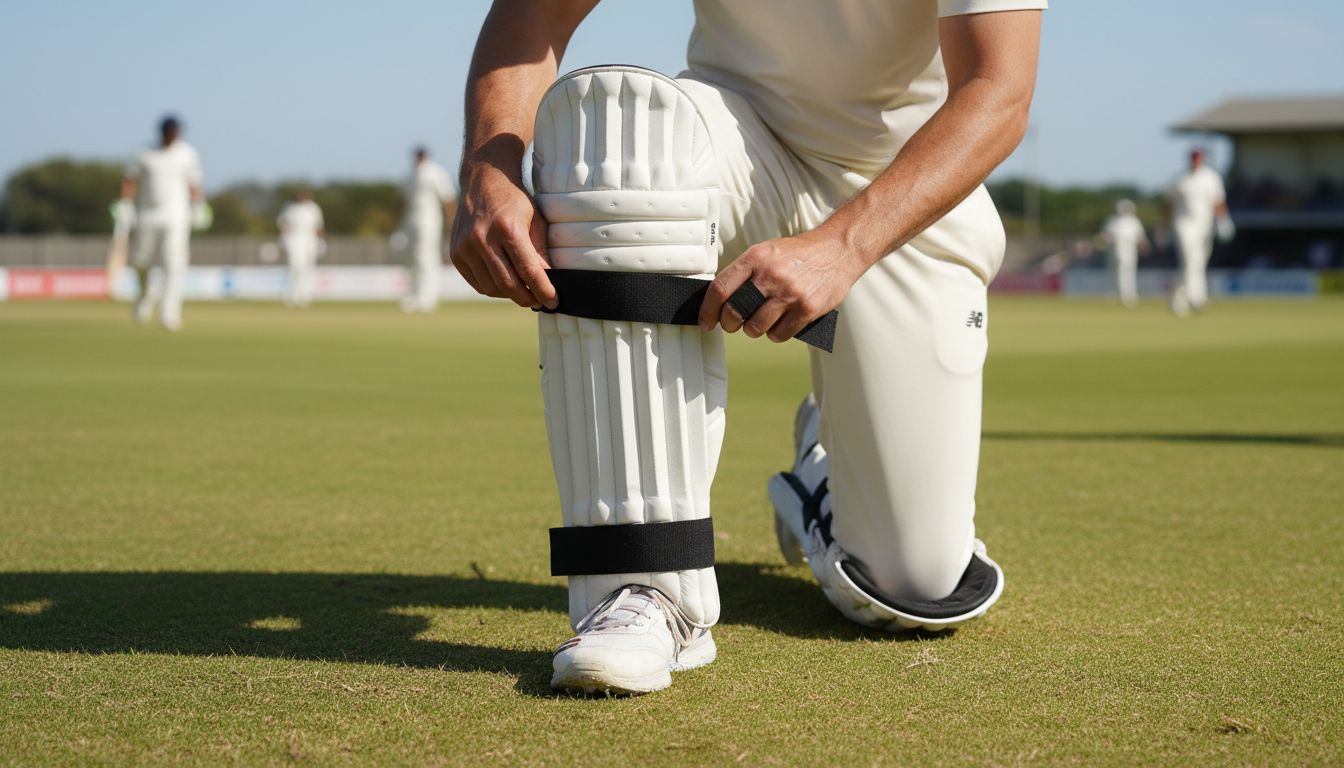 adjusting cricket pads