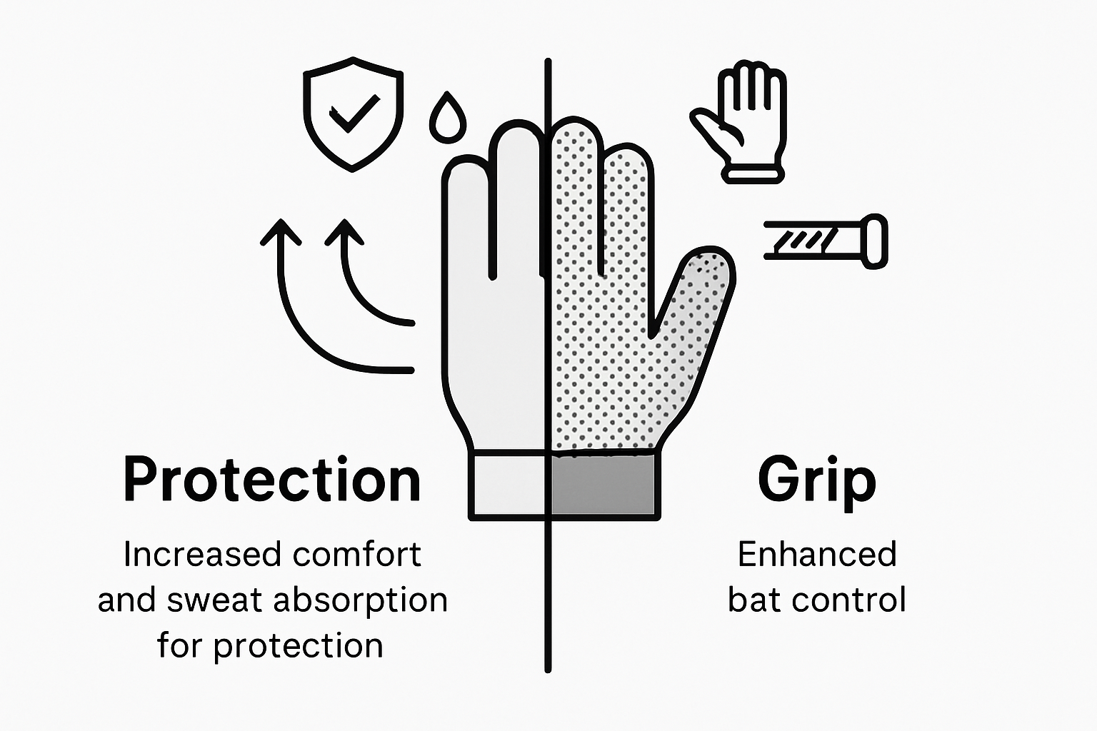 Infographic shows how batting inners boost grip and protection