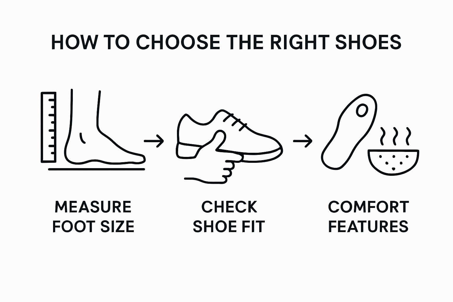 Infographic showing cricket shoe fit and comfort steps