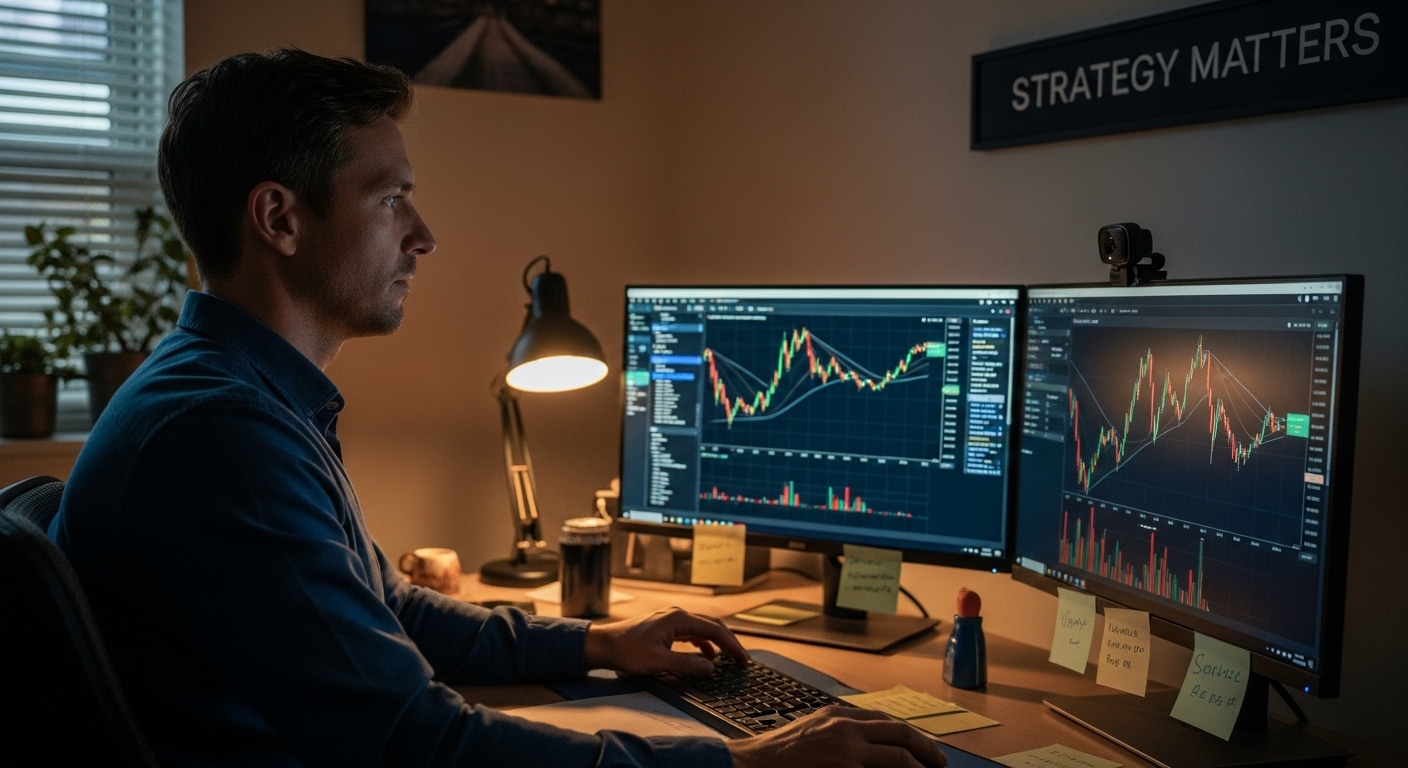 trader evaluating indicators