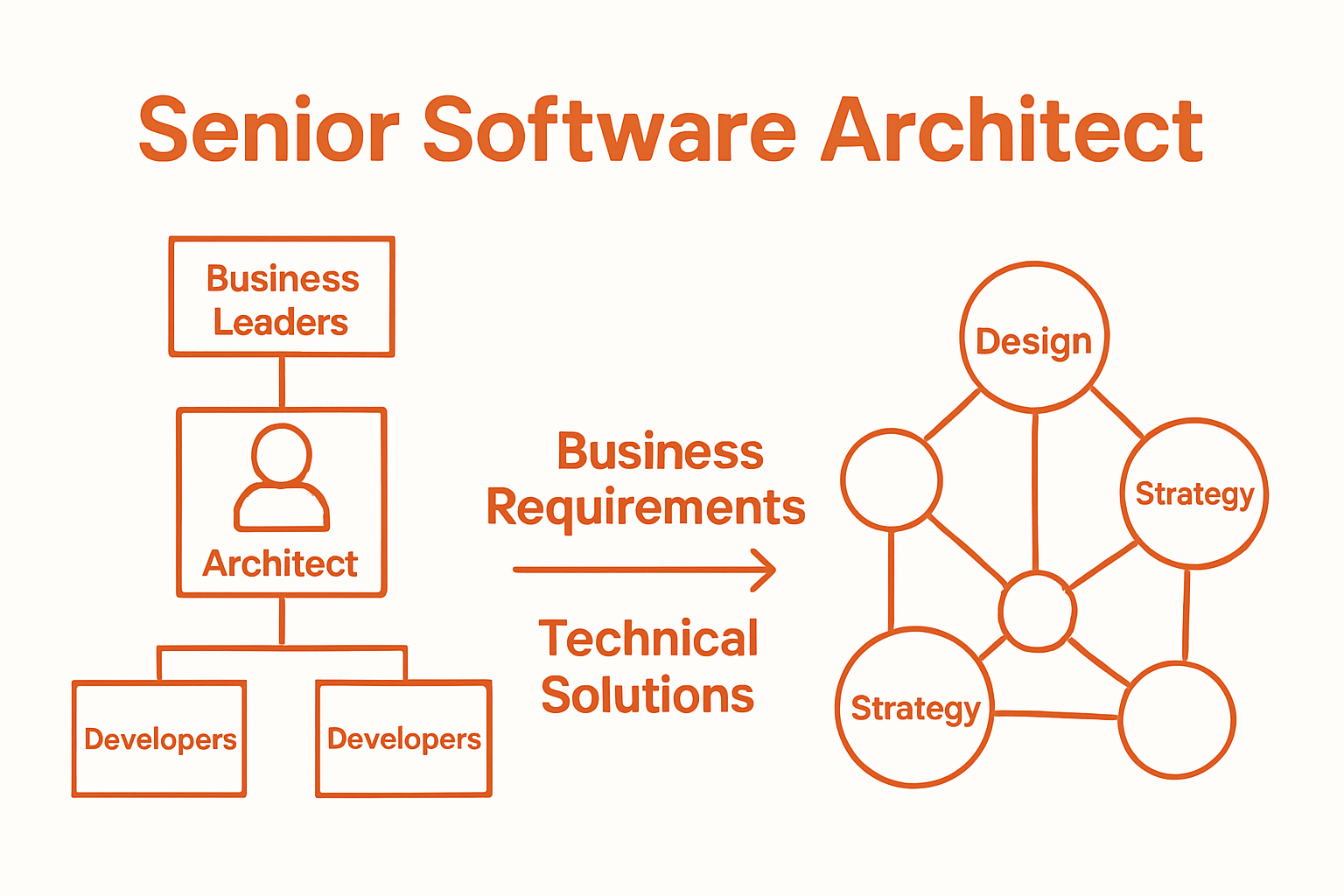 Visual breakdown of senior architect responsibilities and collaboration