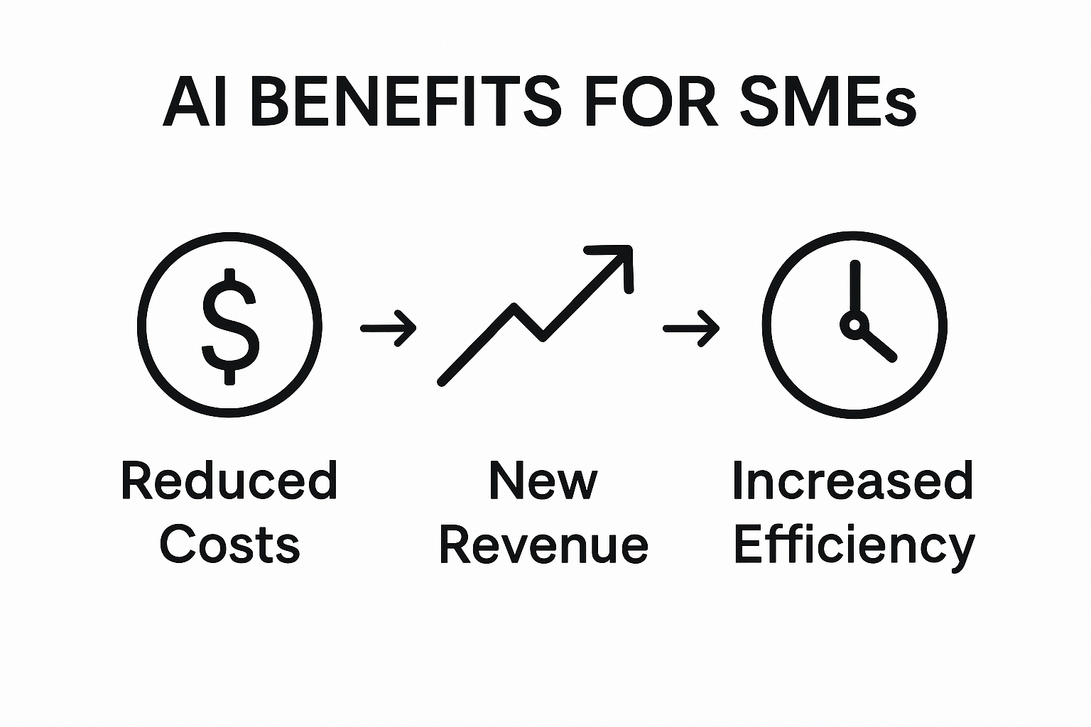 Infographic comparing the top 3 economic benefits of AI adoption