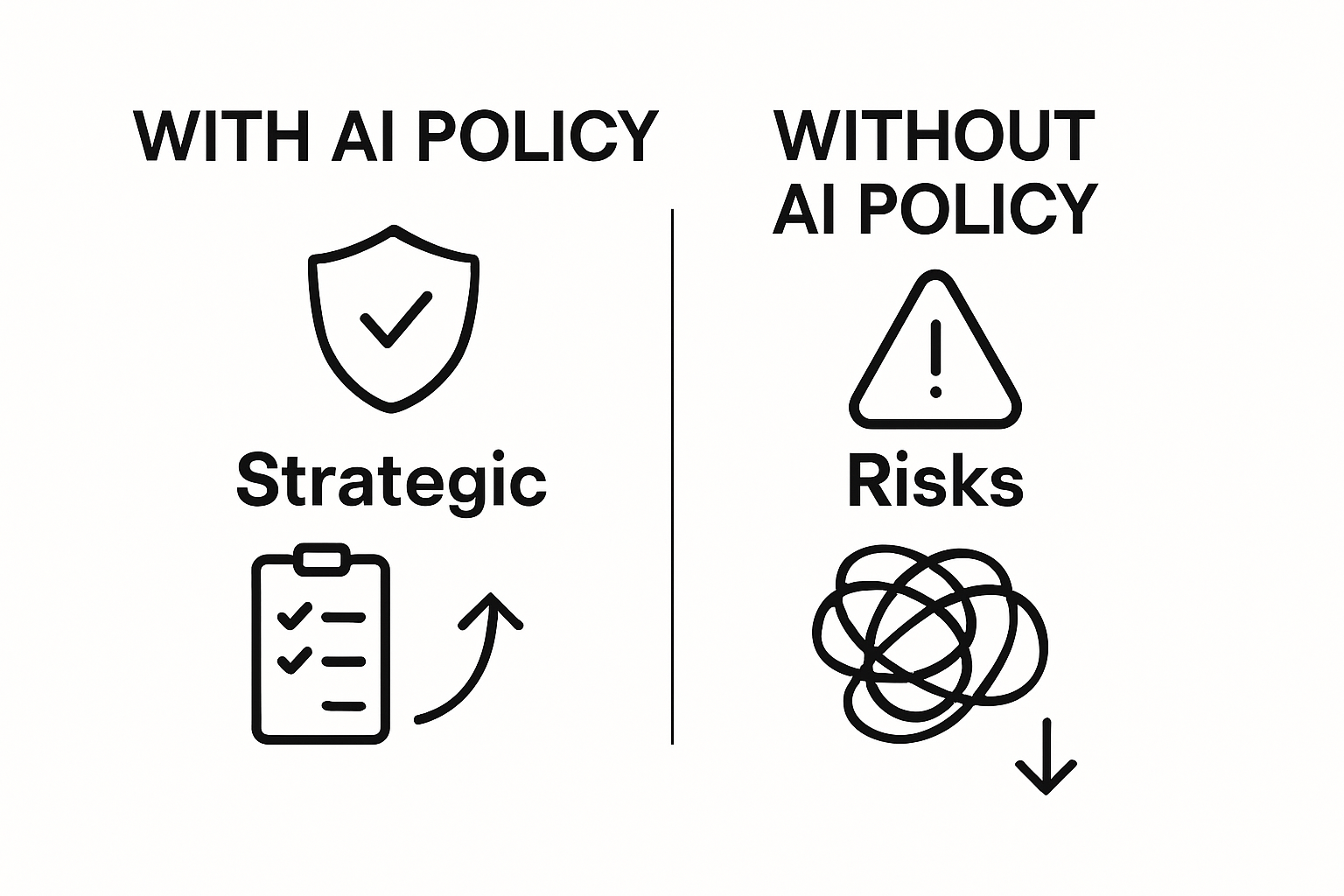 Comparison of business with and without AI policy
