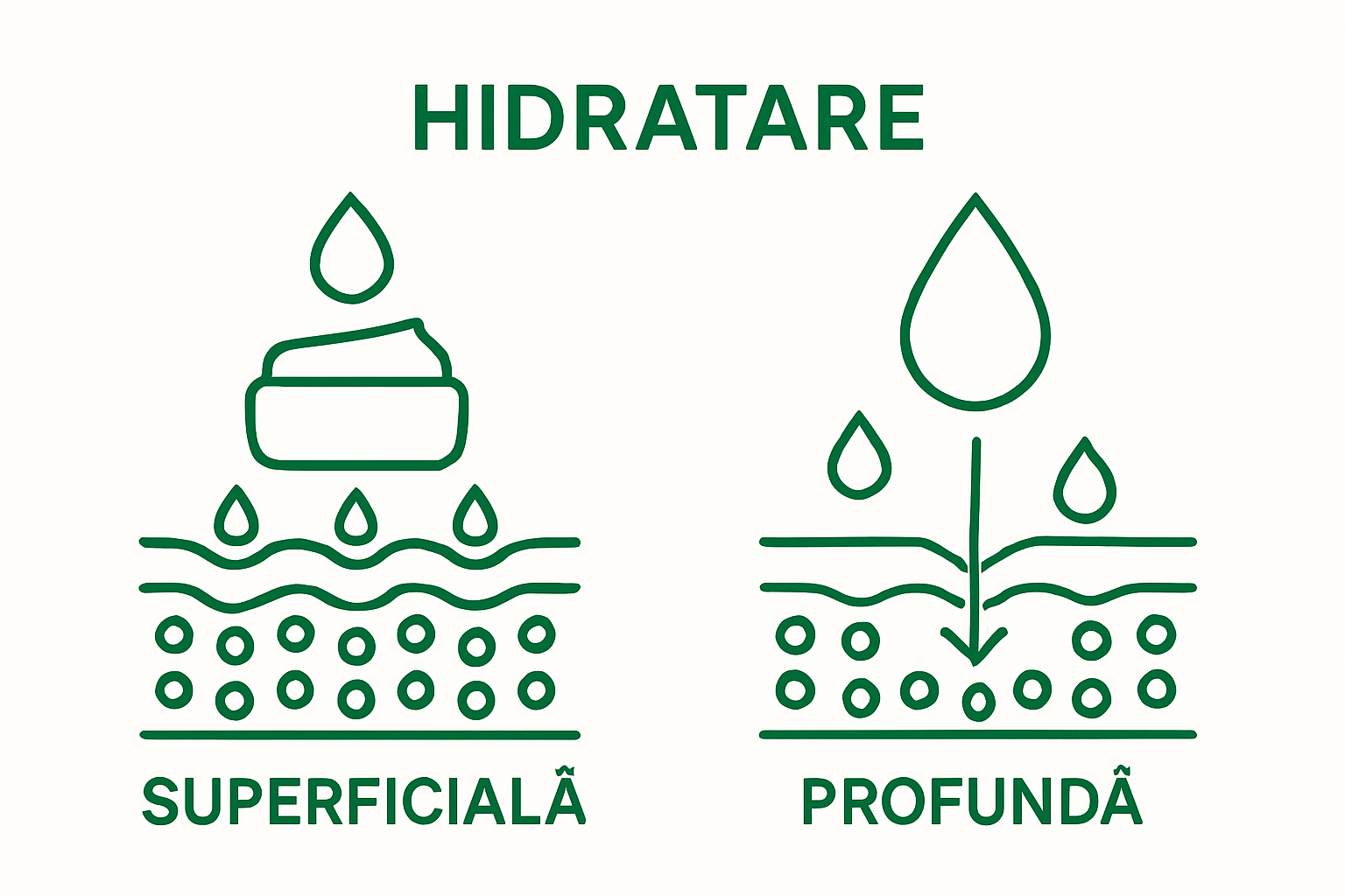 Comparison of superficial and deep skin hydration using icons