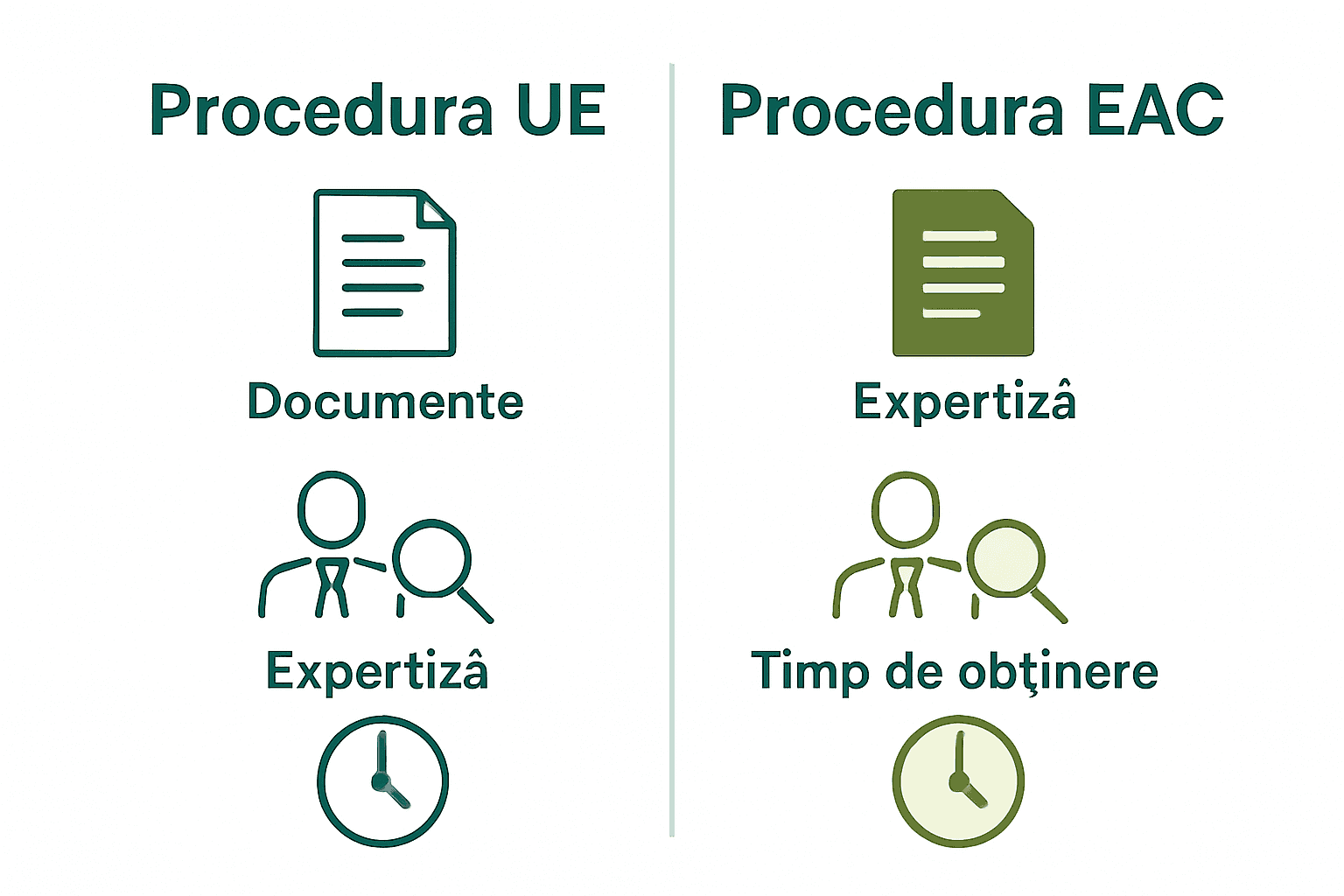 Infografic comparativ certificare UE și EAC la cosmetice