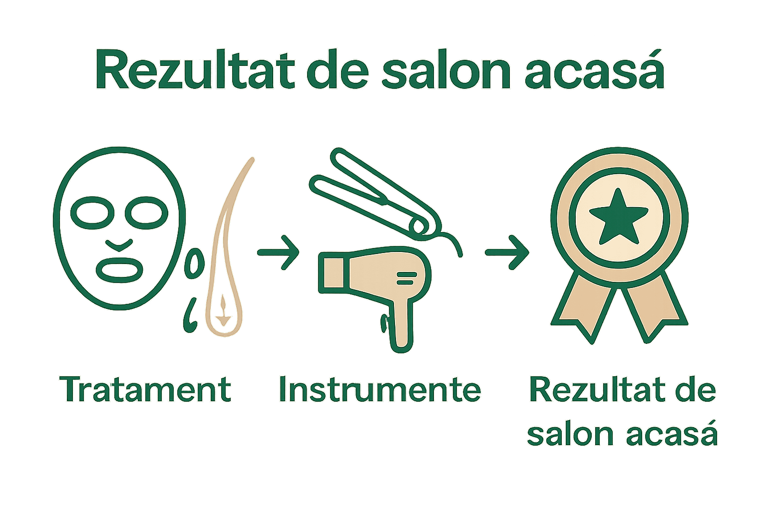 Proces pentru coafură profesională acasă în 3 pași