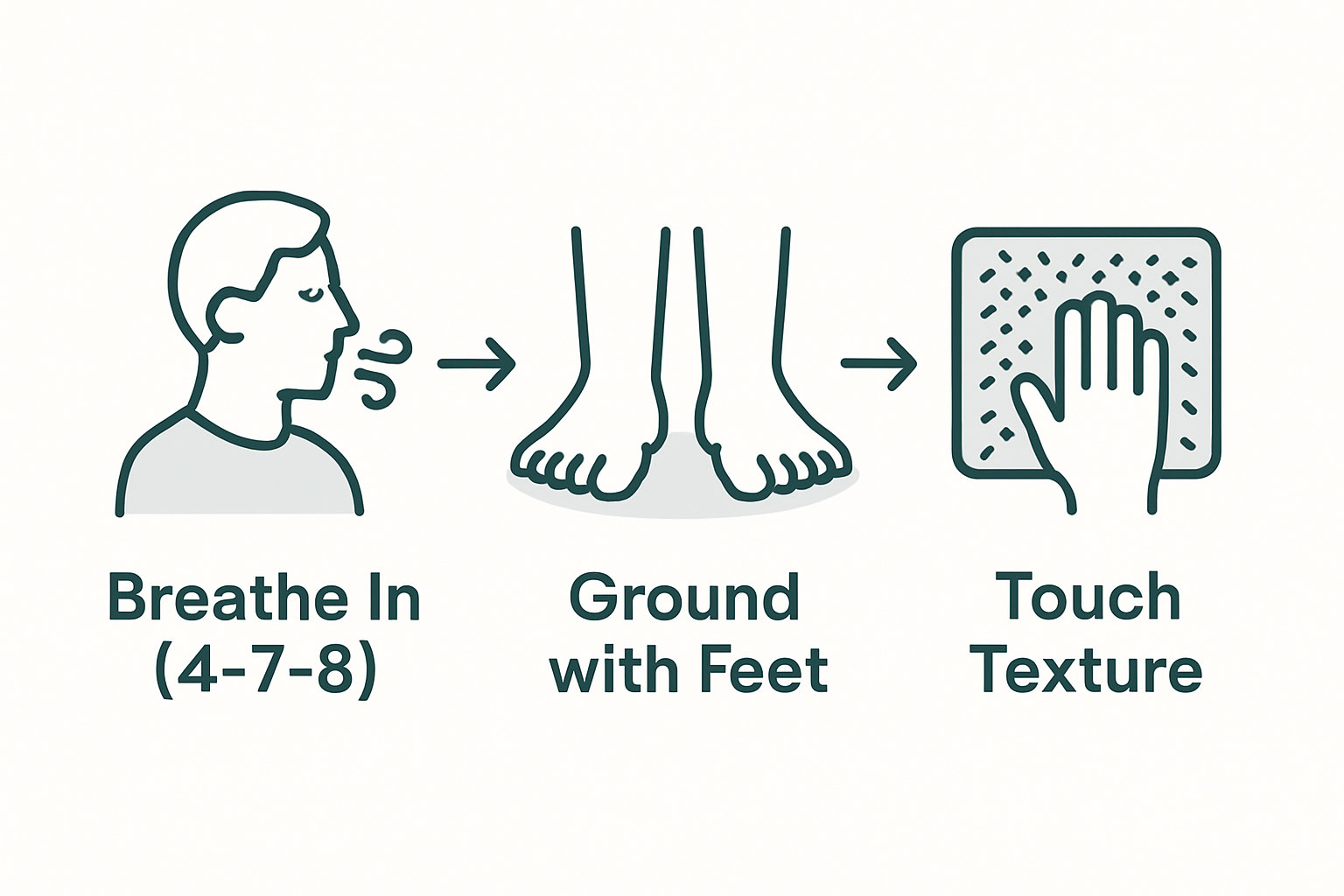 Three-step grounding techniques infographic