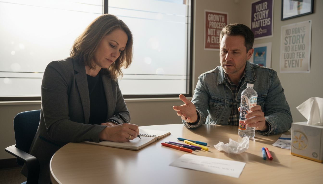 Client and clinician discuss treatment plan