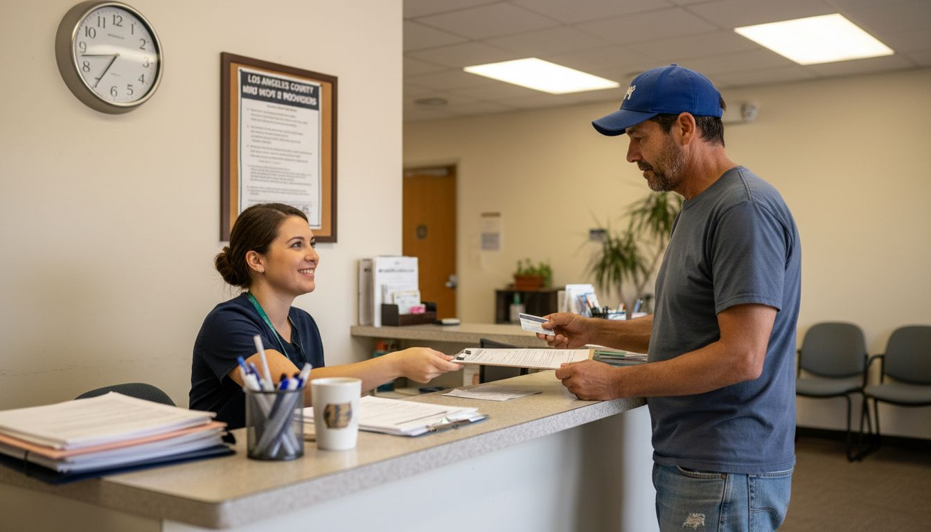 Reception desk at local treatment center