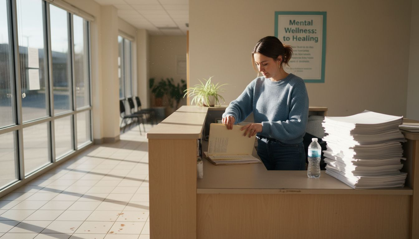 Patient finishing day at mental health center
