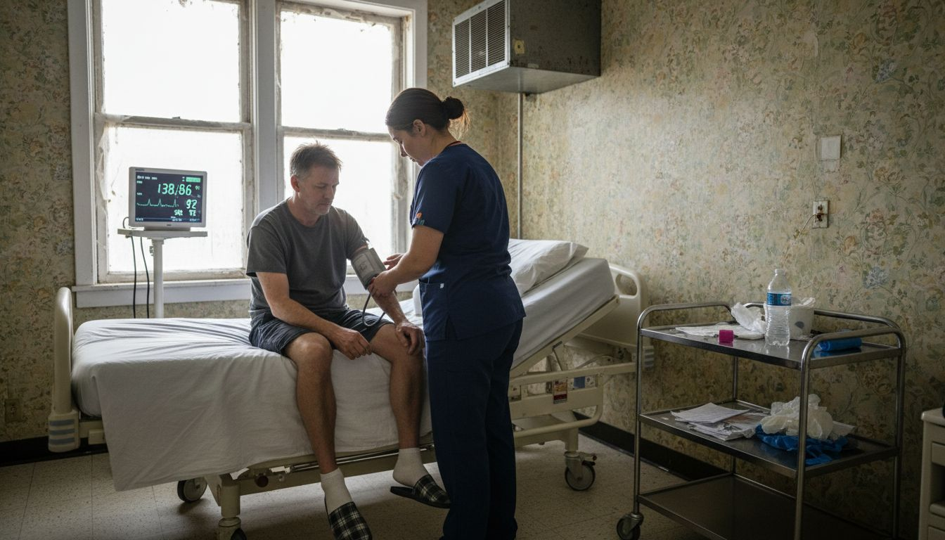 Nurse monitoring patient during medical detox