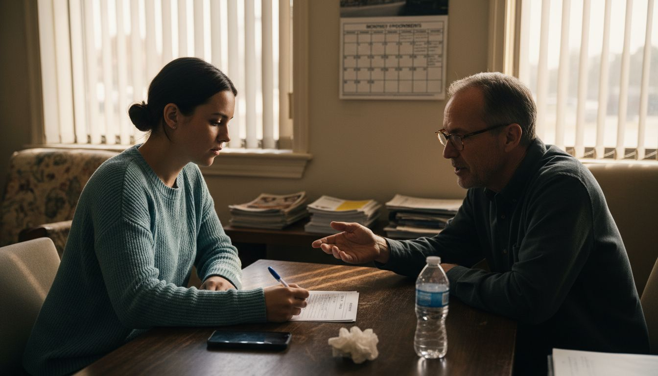 Patient discussing recovery aftercare plan