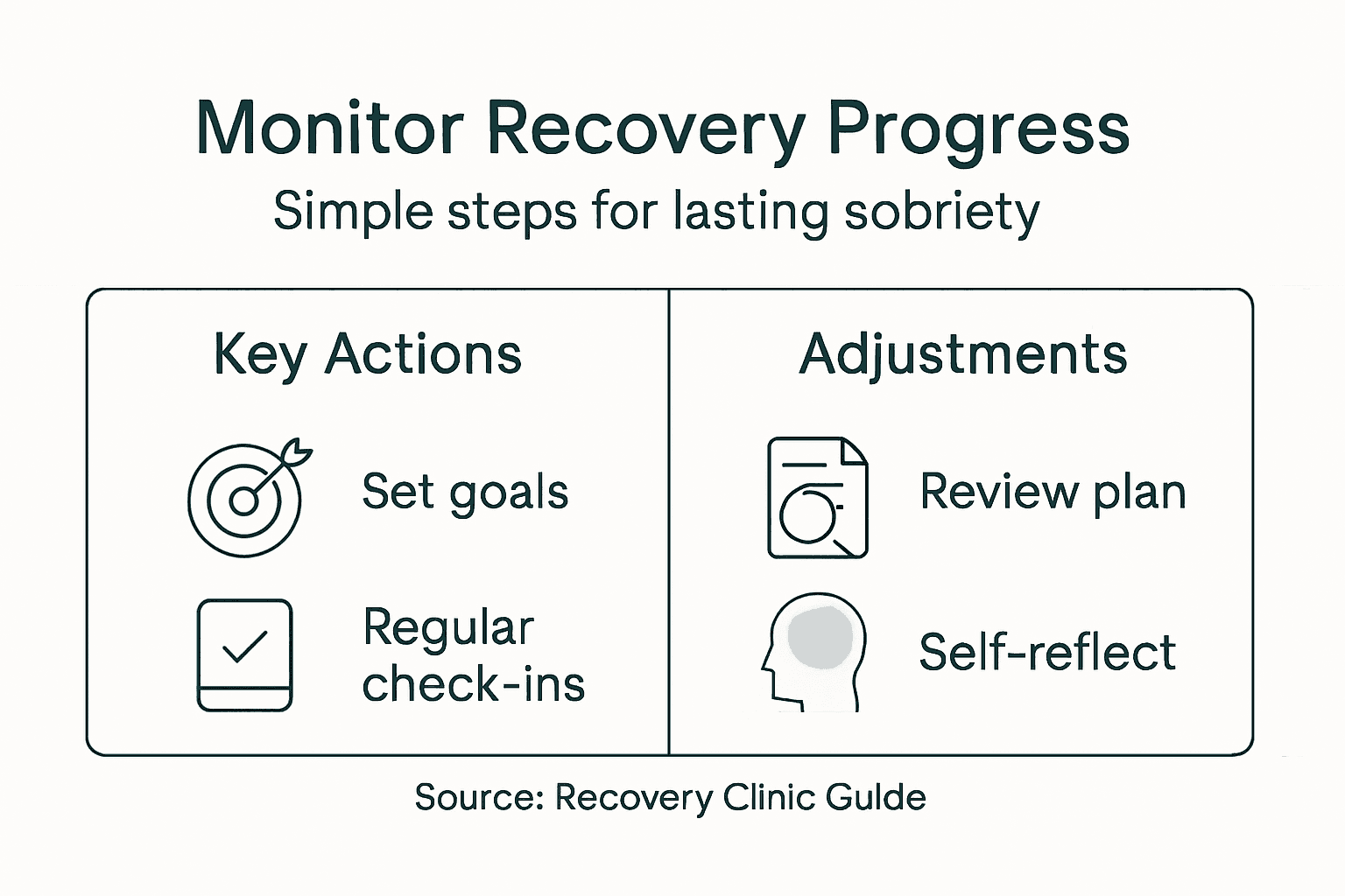 Infographic steps for monitoring sobriety progress