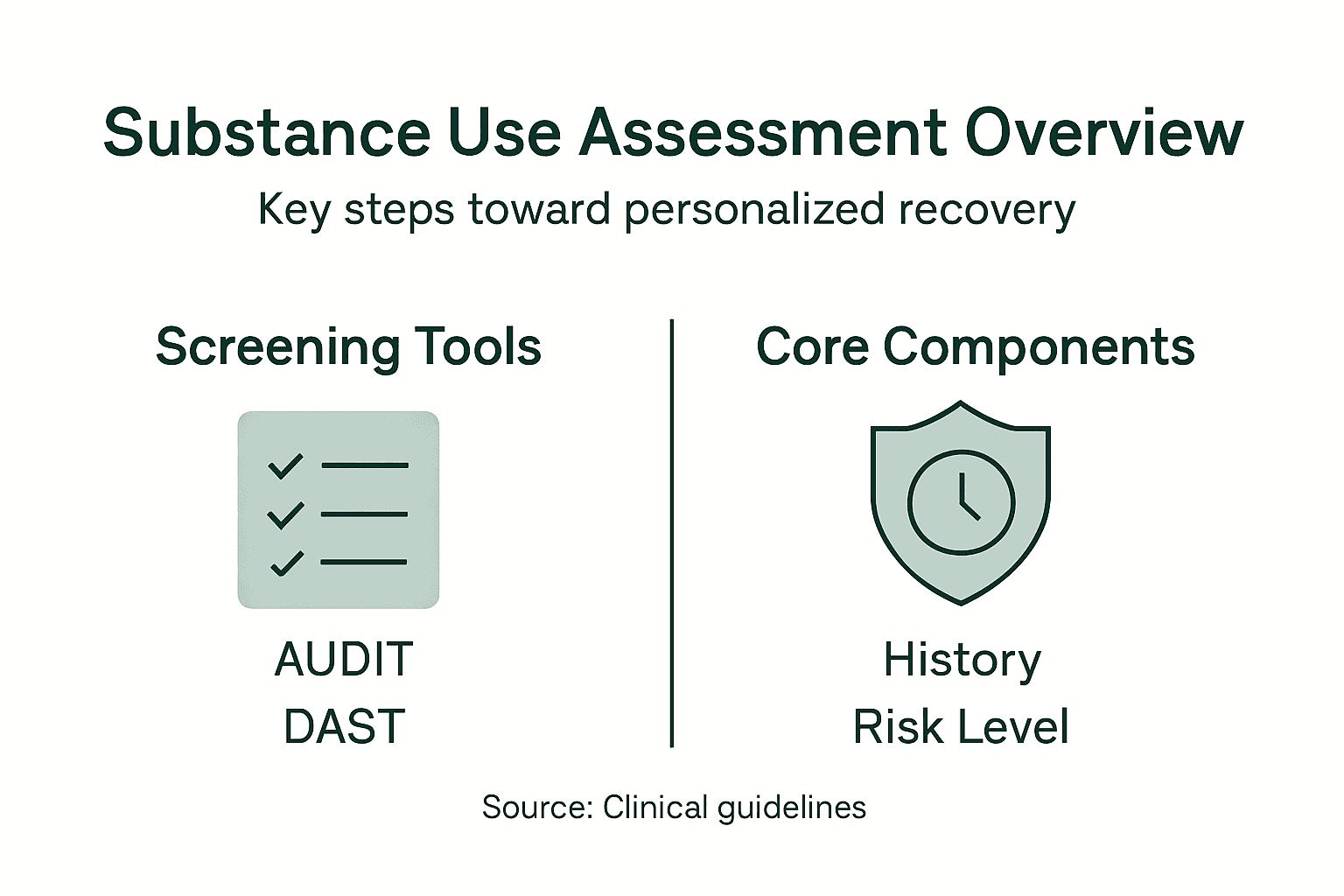 Infographic summarizes assessment steps and tools