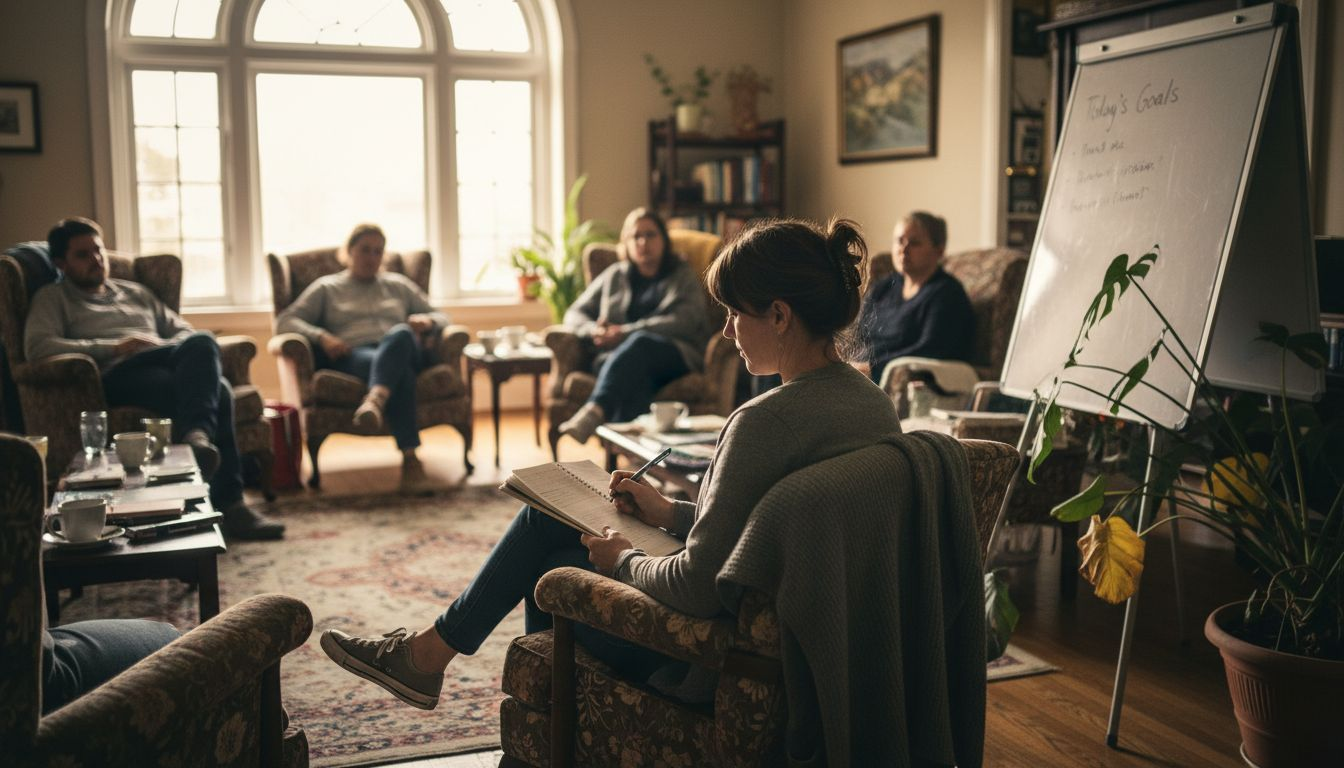 Residential treatment group therapy daily setting