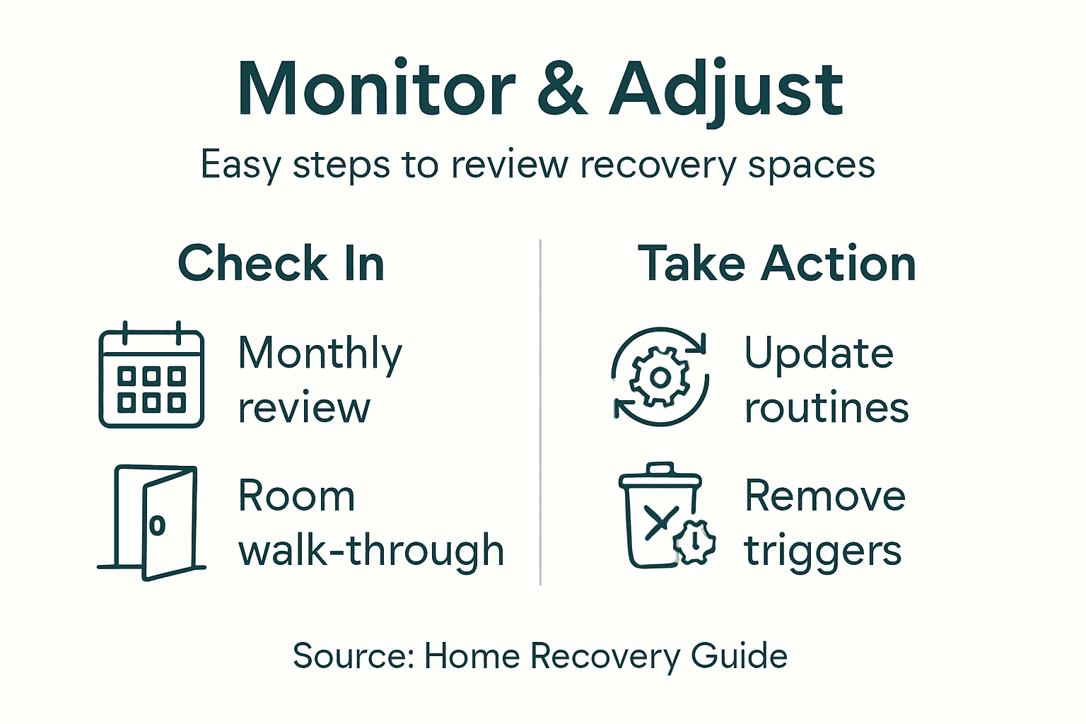 Infographic summarizing steps to adjust recovery space