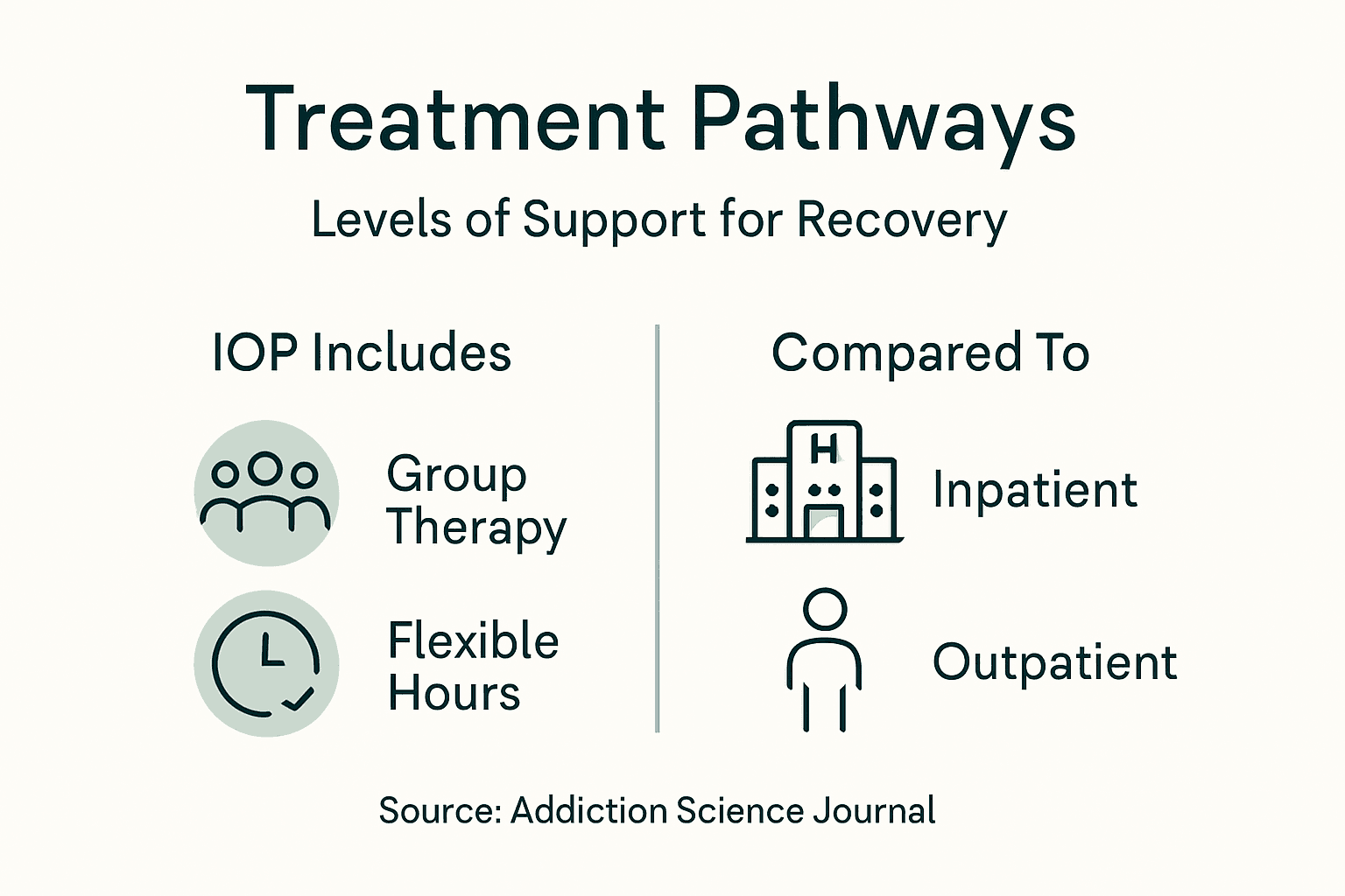 Infographic comparing IOP and other treatment types