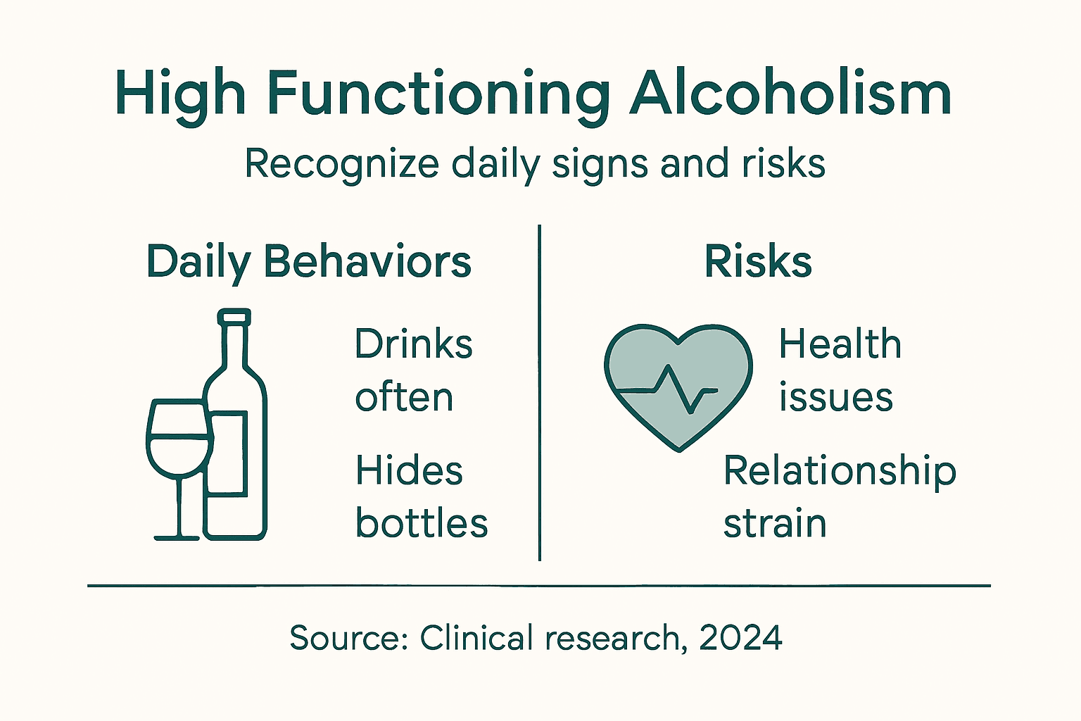 Infographic showing signs and risks of alcoholism