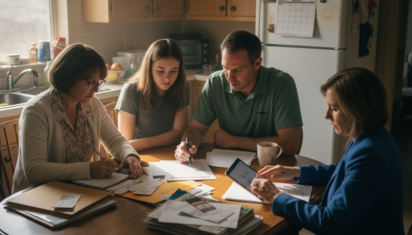 Family working on rehab treatment plan