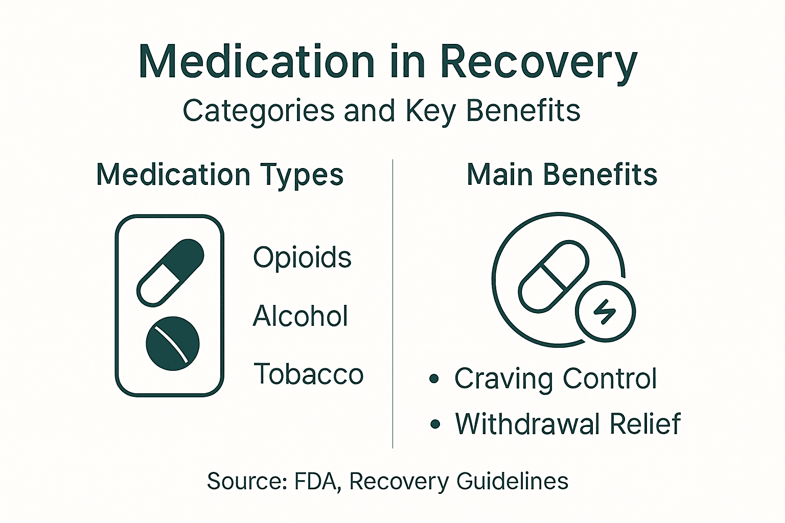 Infographic showing medication types and benefits