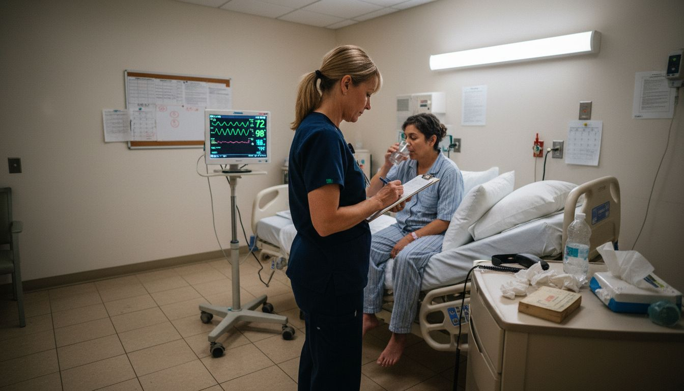 Nurse monitoring patient during medical detox