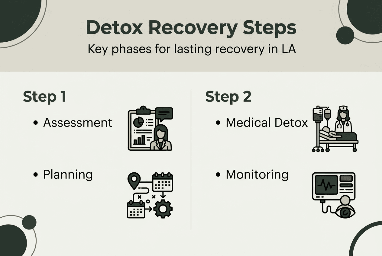 Infographic of detox recovery steps and phases