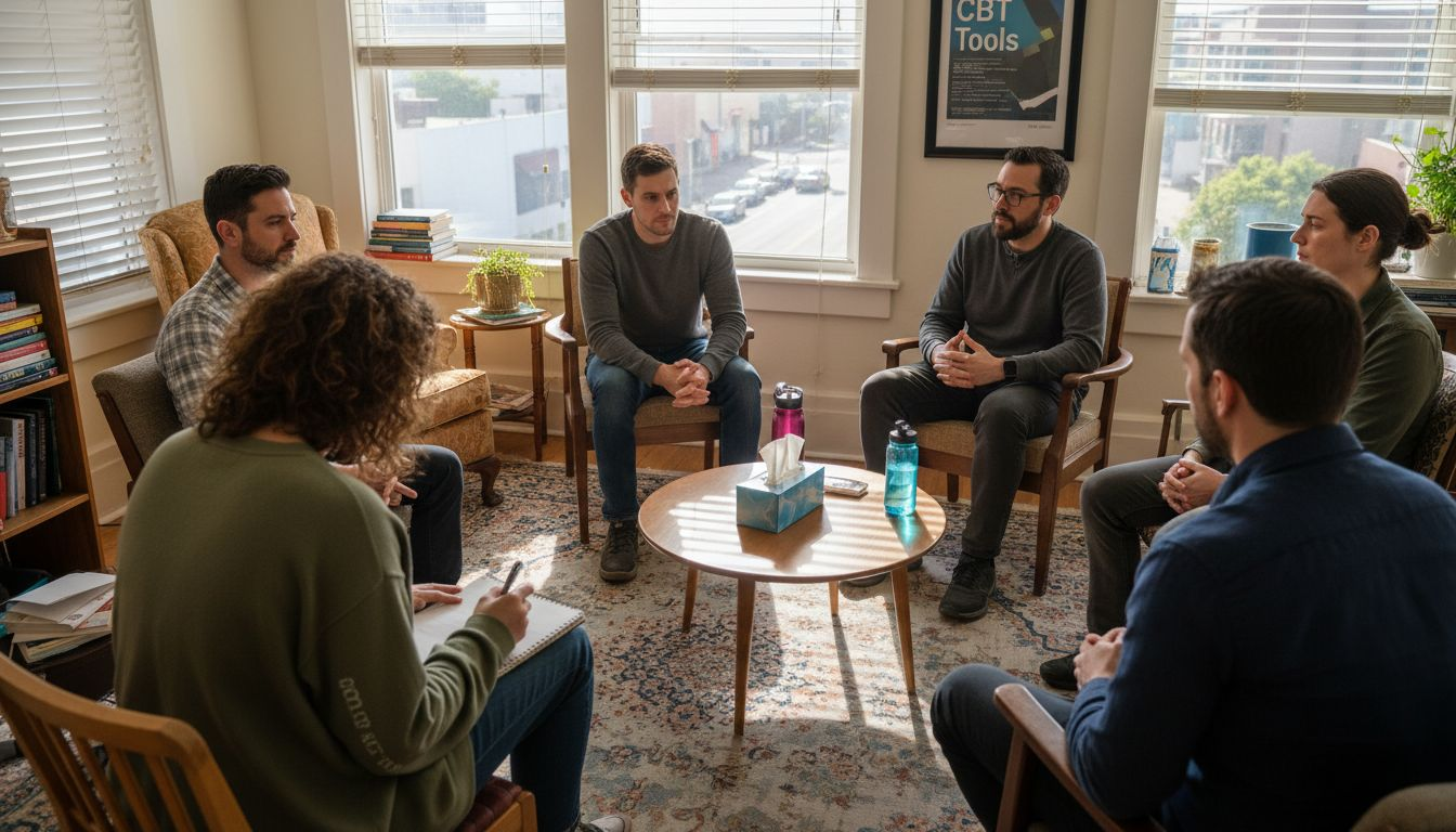 Group therapy session in LA clinic