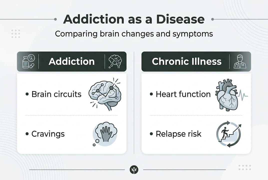 Infographic: addiction versus chronic disease comparison