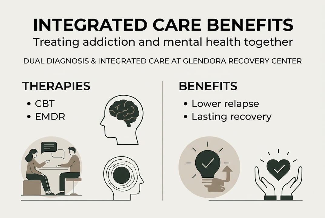 Infographic showing integrated dual diagnosis care