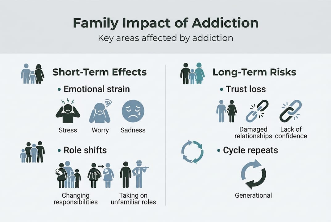 Infographic on short and long term family impacts