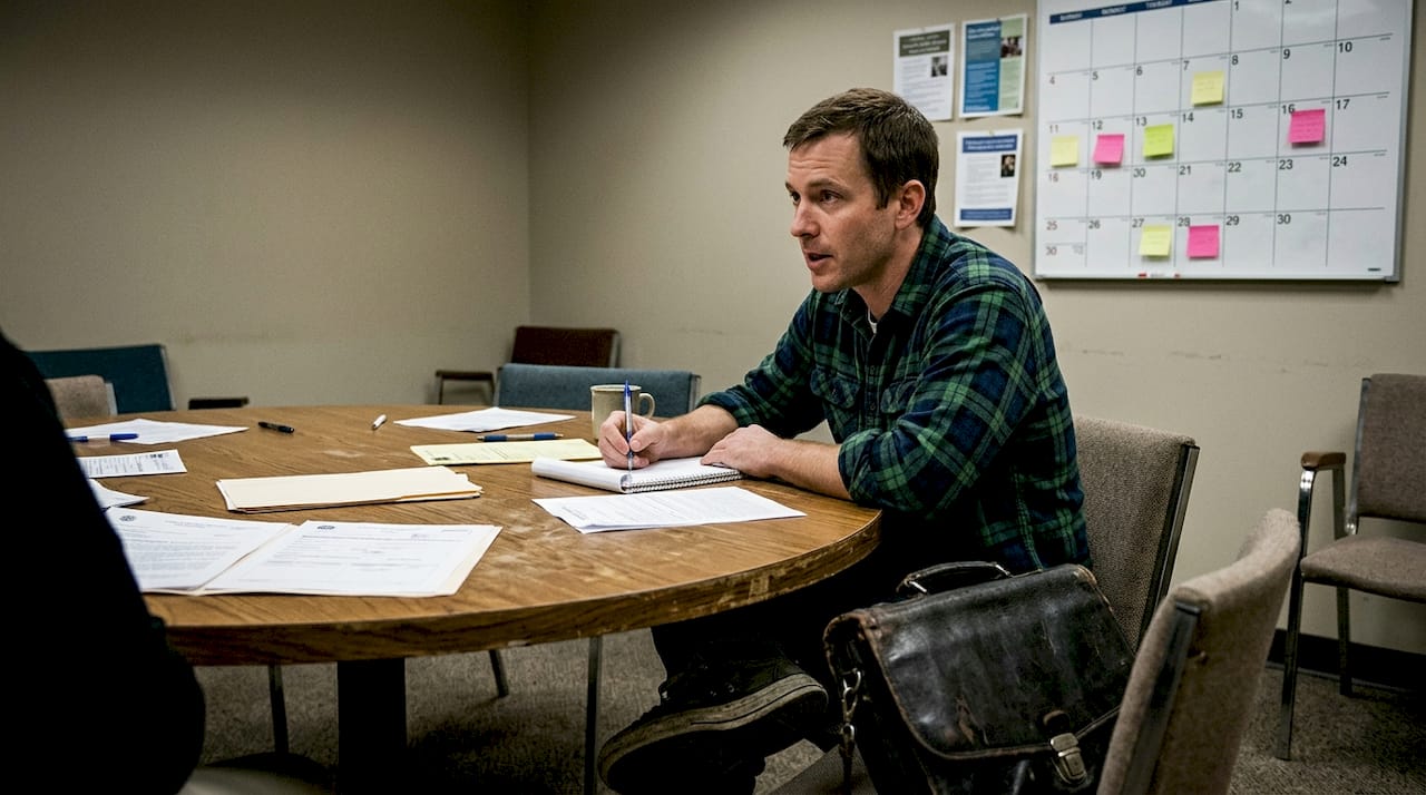 Drug court participant meets with probation officer