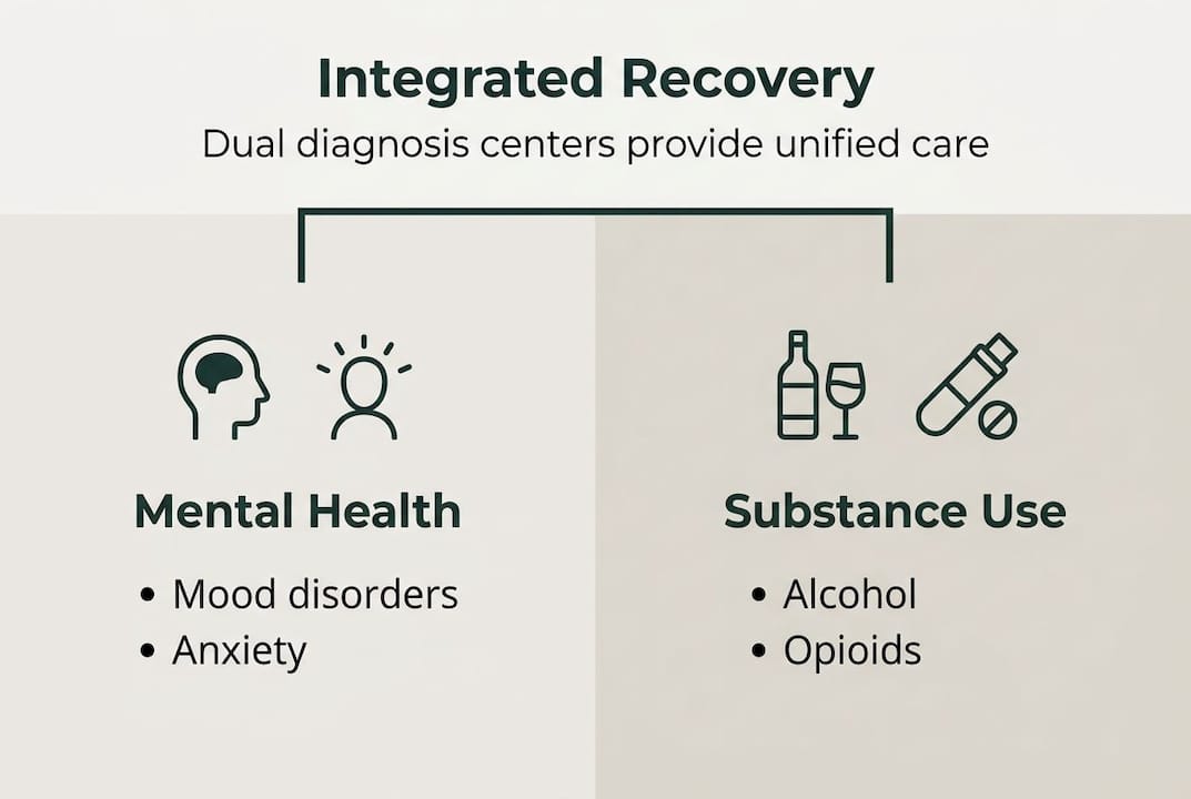 Infographic showing integrated dual diagnosis care