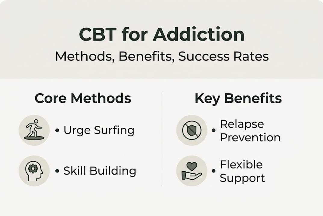 Infographic CBT addiction methods and benefits