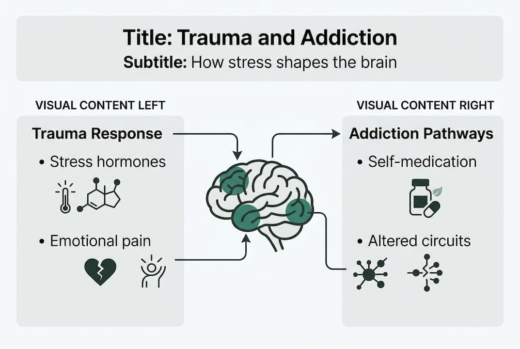 Infographic on trauma and addiction pathways