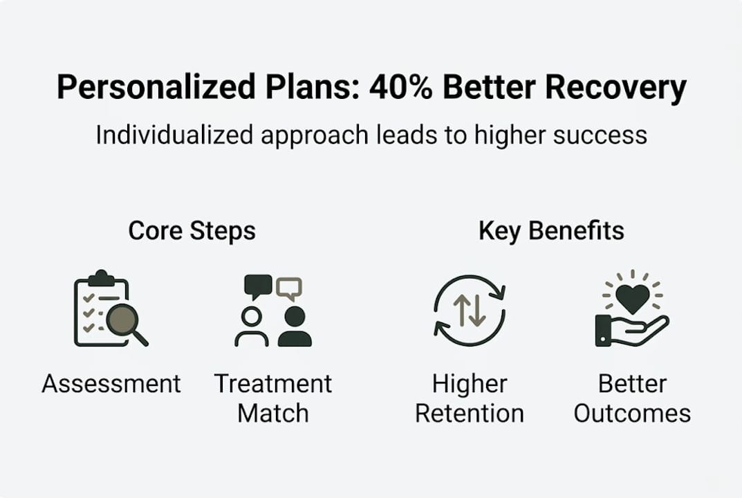 Infographic personalized plans show core steps and benefits