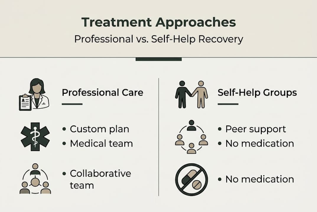 Infographic on professional care and self-help groups