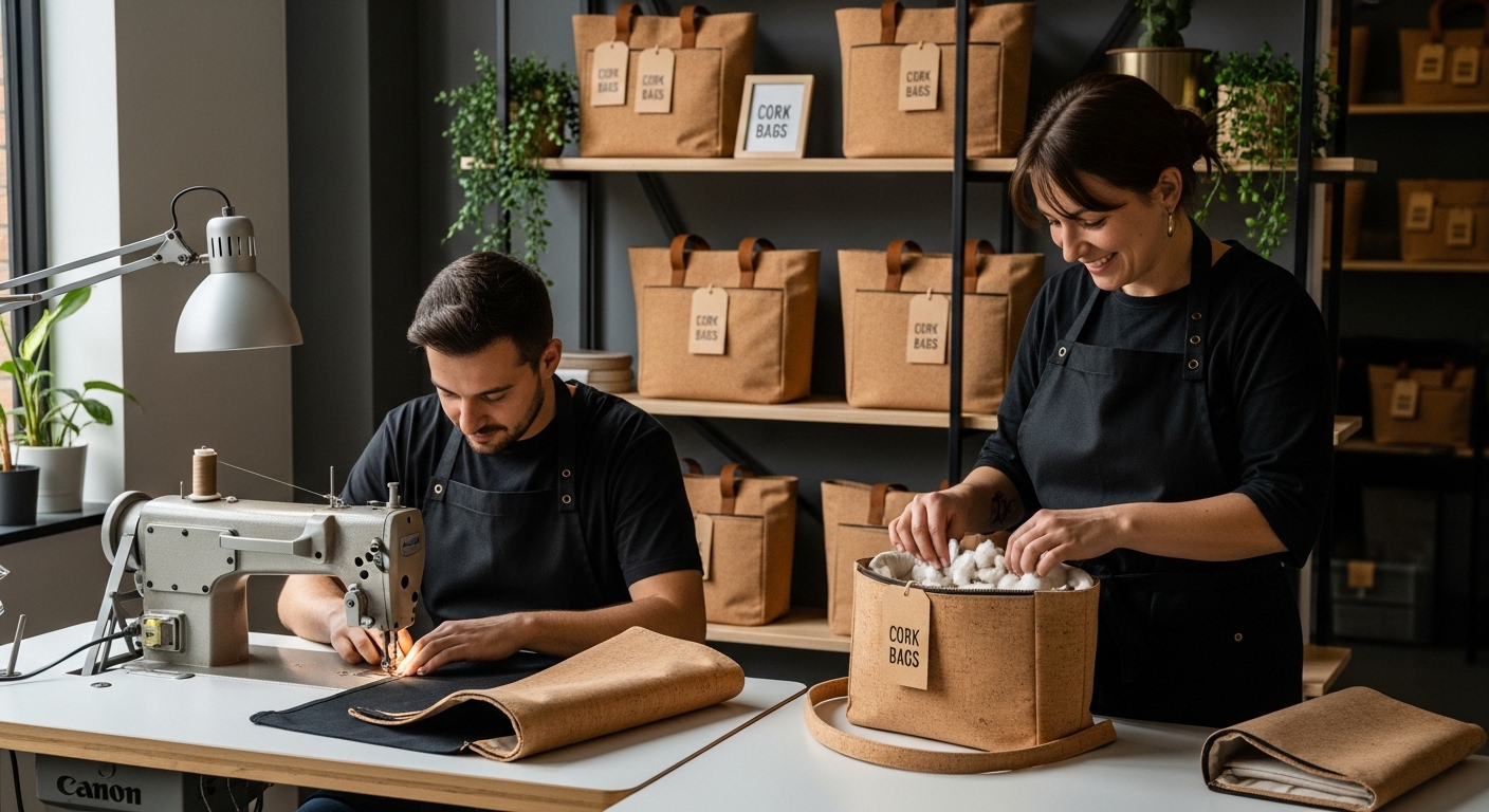 cork bag making