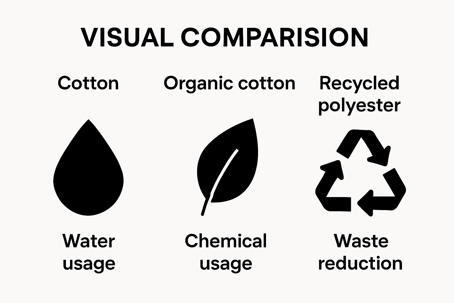 Comparison of water, chemical, and waste reductions for three eco-friendly materials