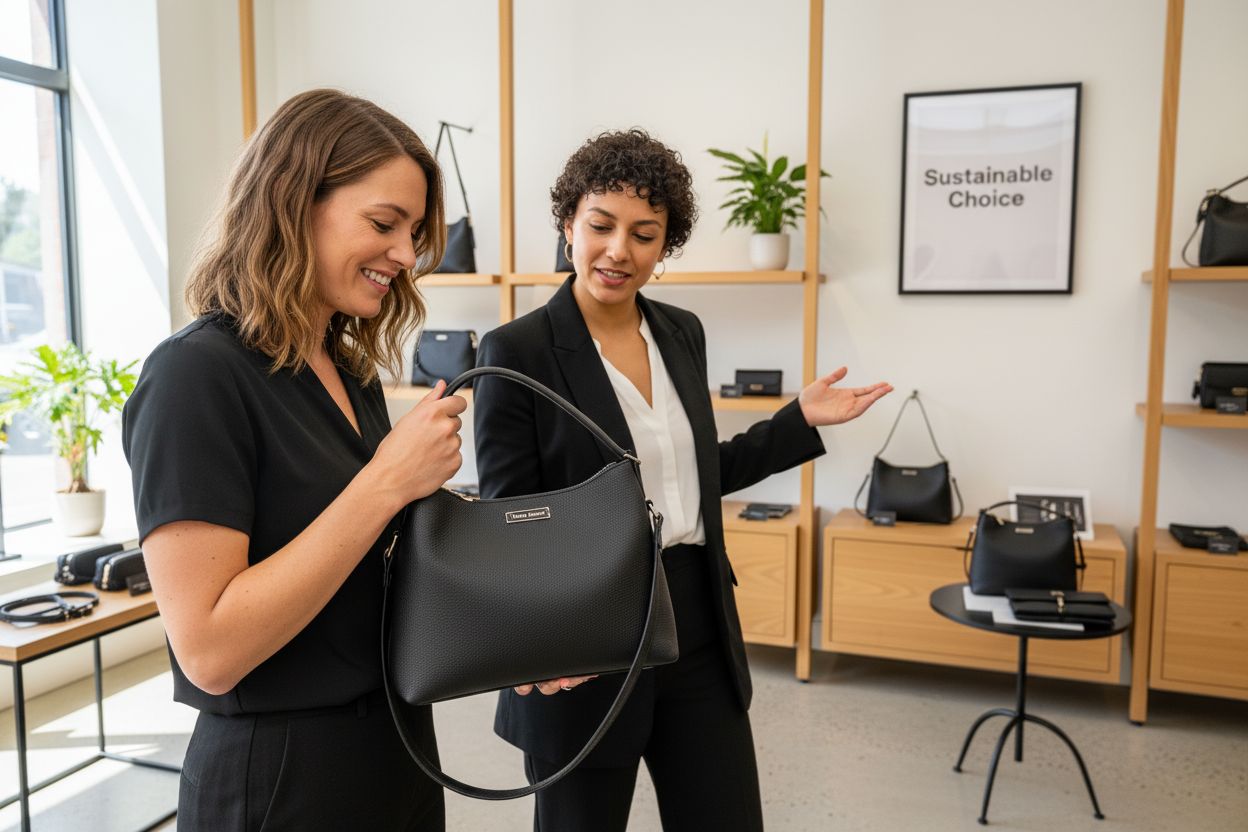 vegan leather retail environment