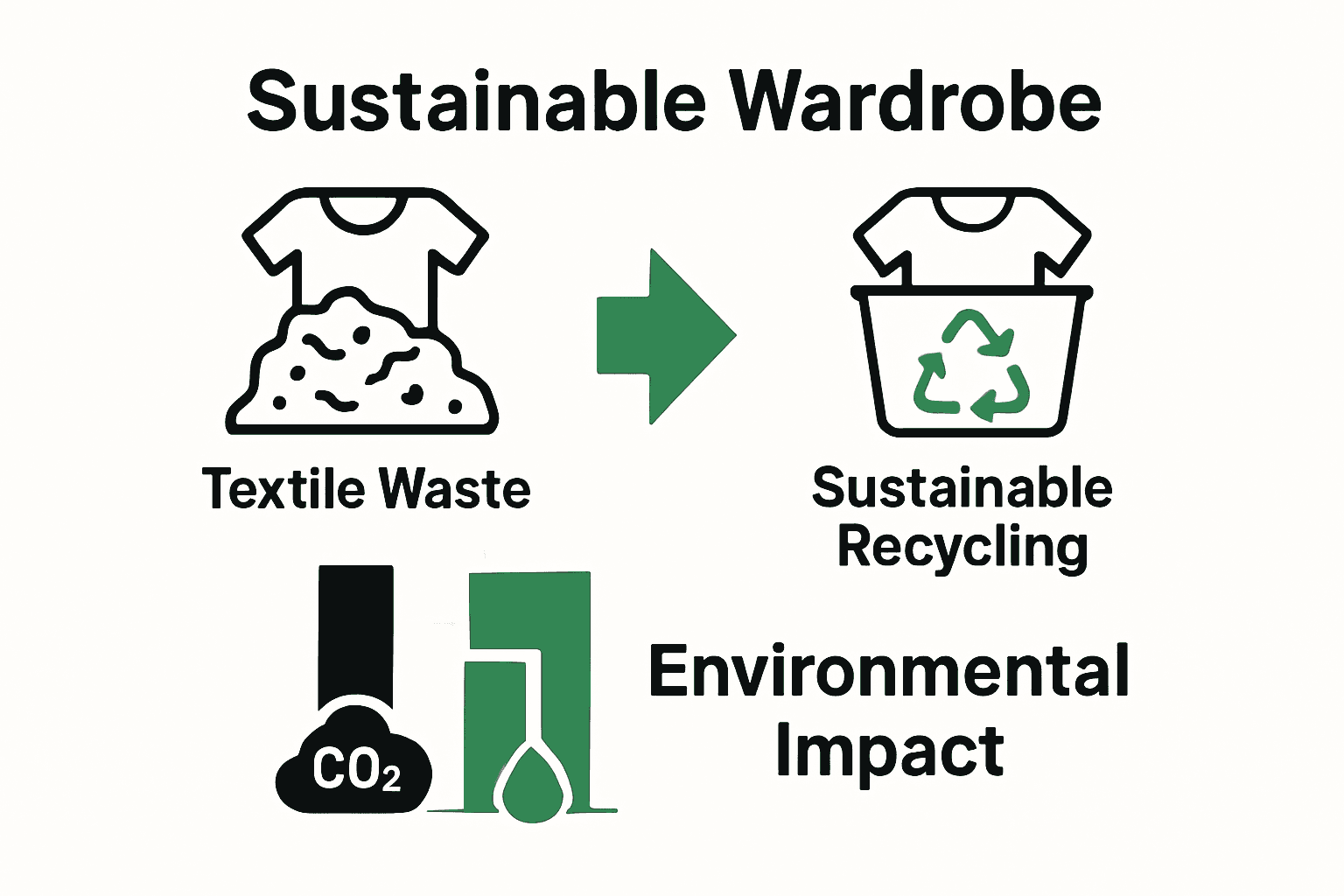 Infographic comparing traditional and sustainable wardrobe impacts