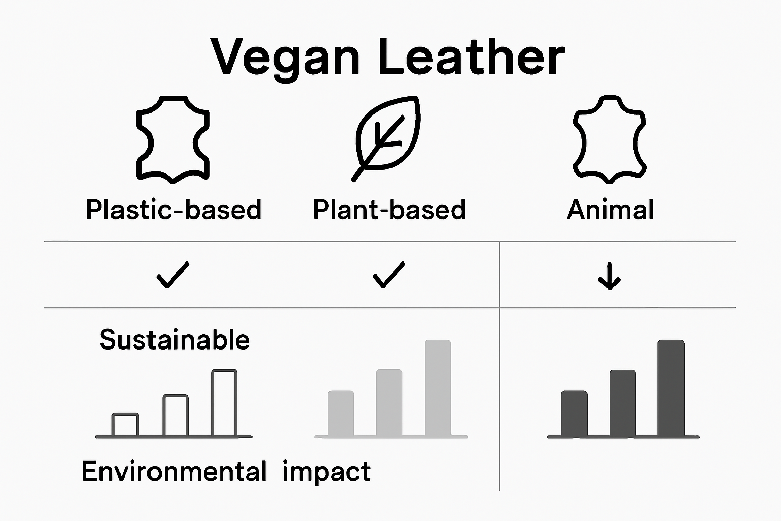 Infographic compares vegan leather material types