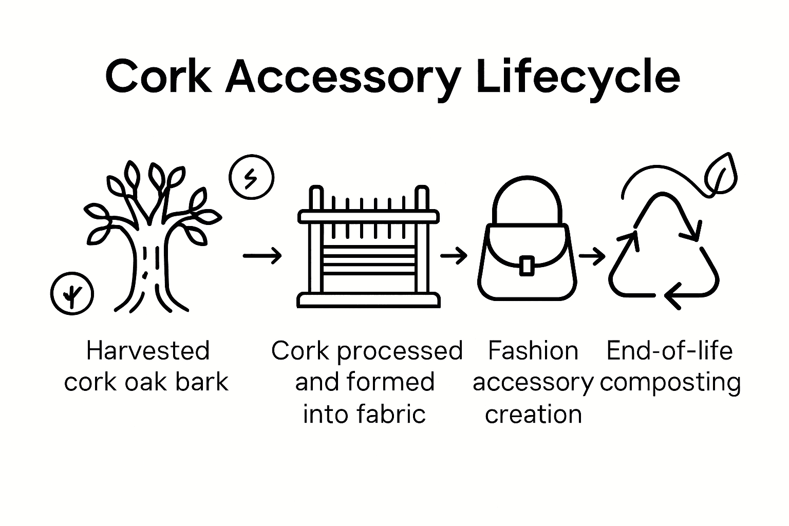 Infographic showing cork accessory lifecycle