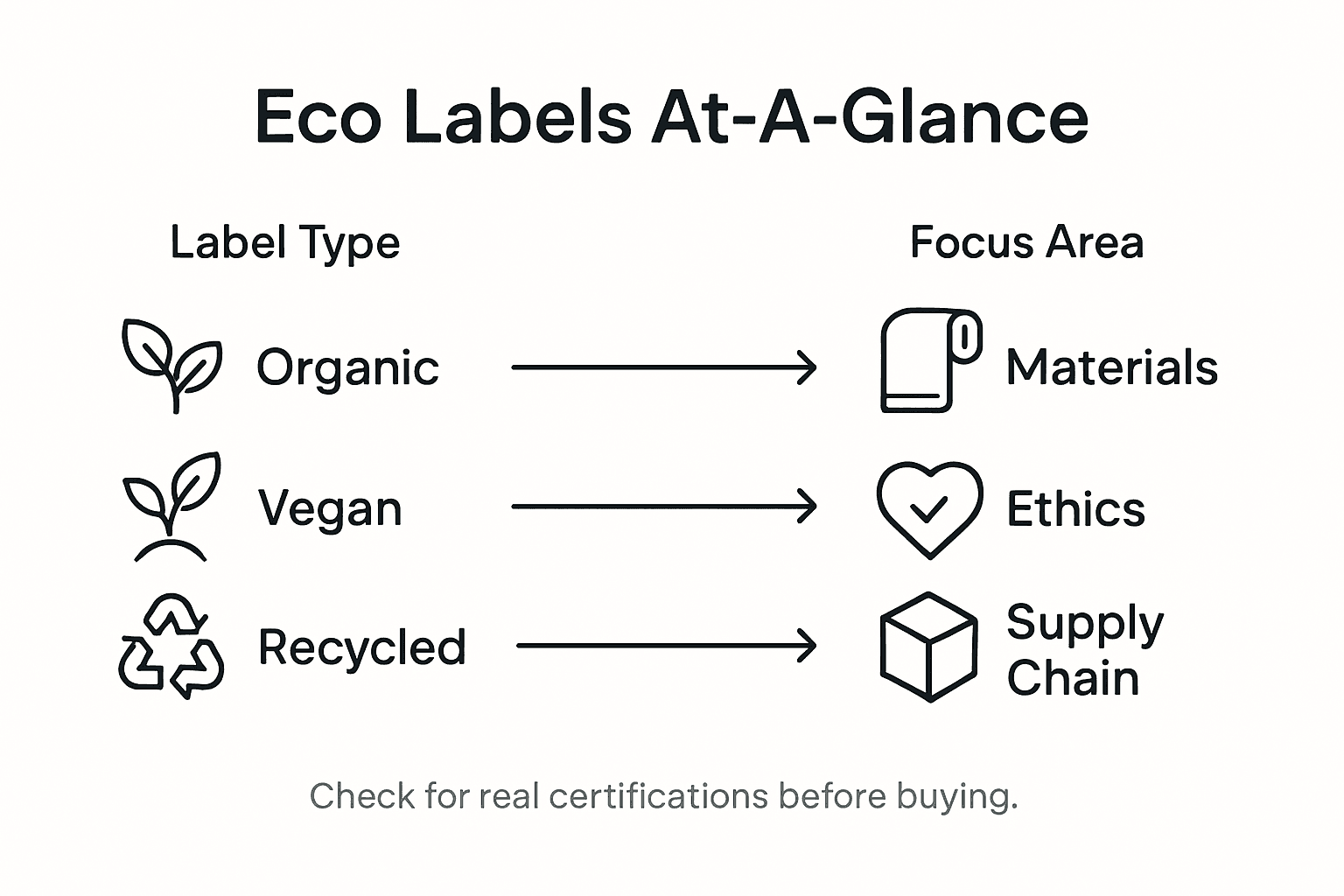 Infographic of top sustainability certifications in fashion