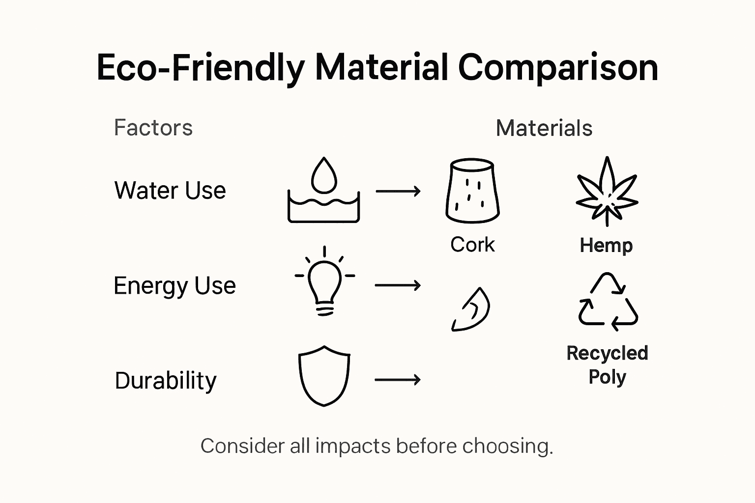 Infographic comparing eco-friendly materials